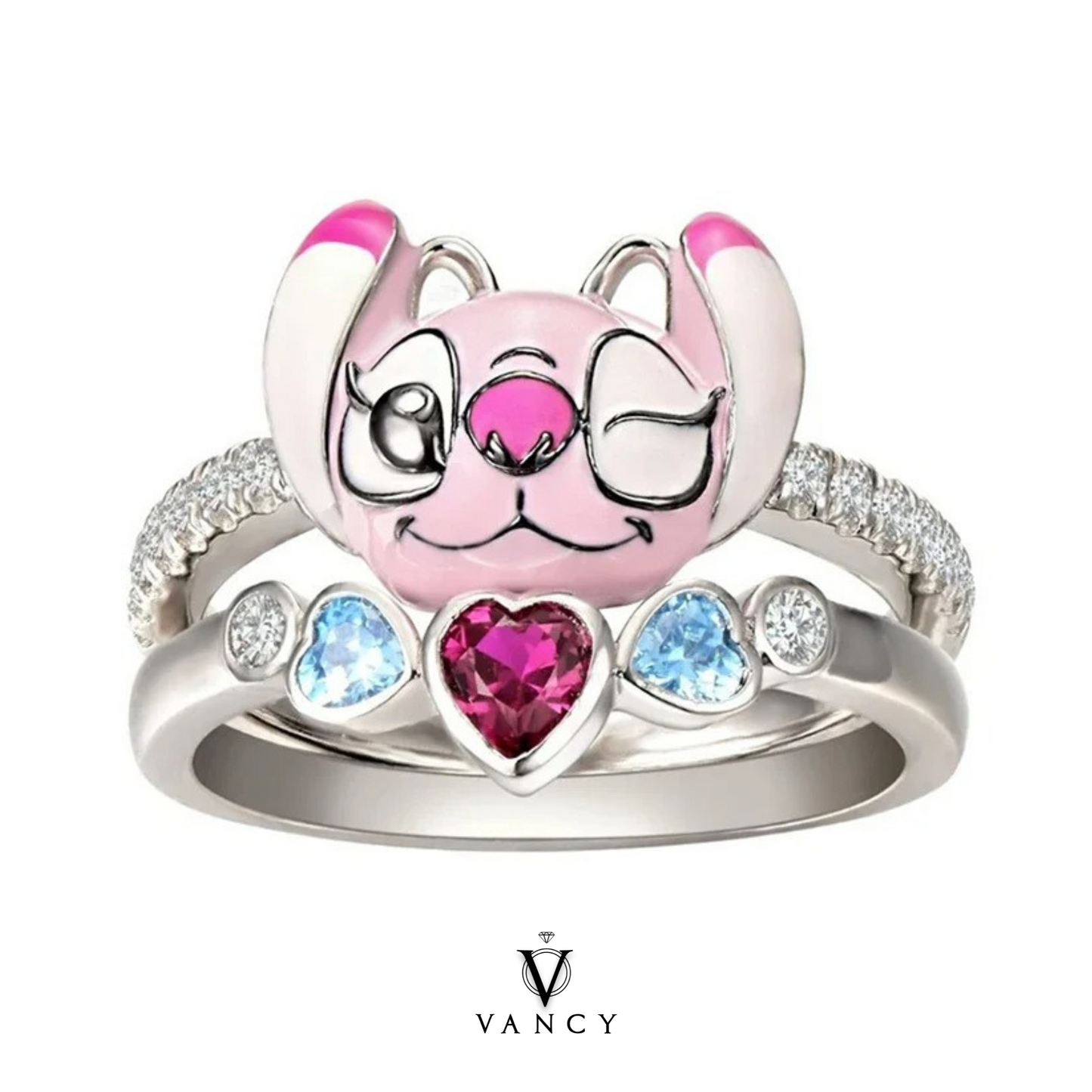 Anillo de Promesa "Angel & Stitch"