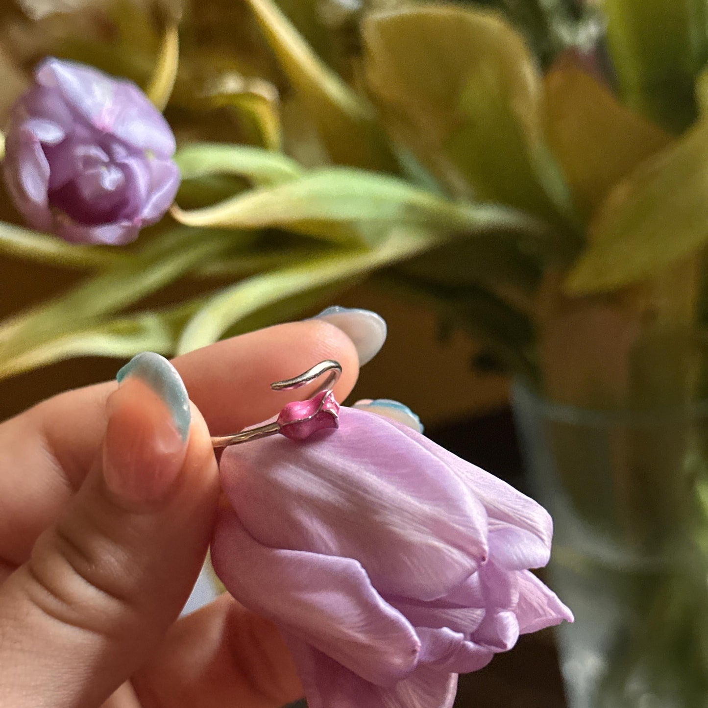 Tulipan Anillo de promesa 925