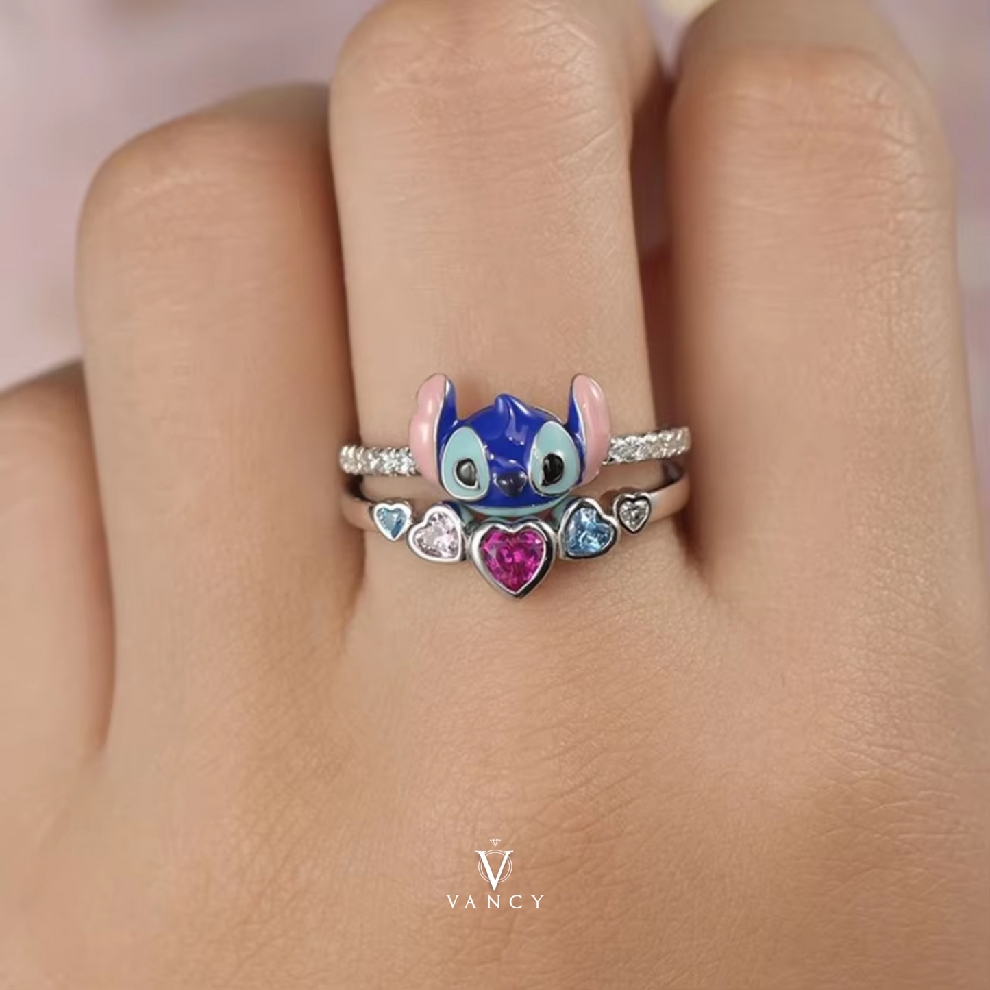 Anillo de Promesa "Angel & Stitch"