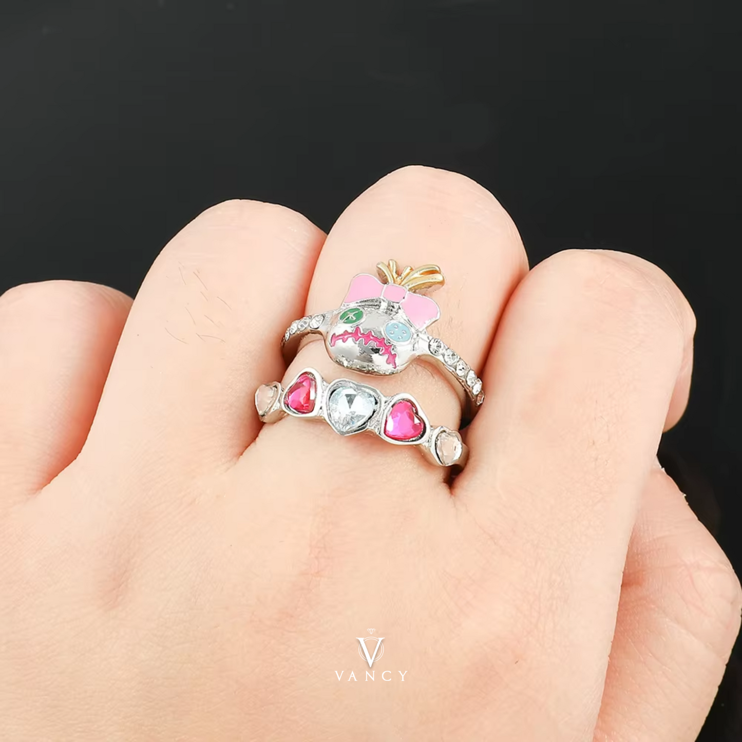 Anillo de Promesa "Angel & Stitch"