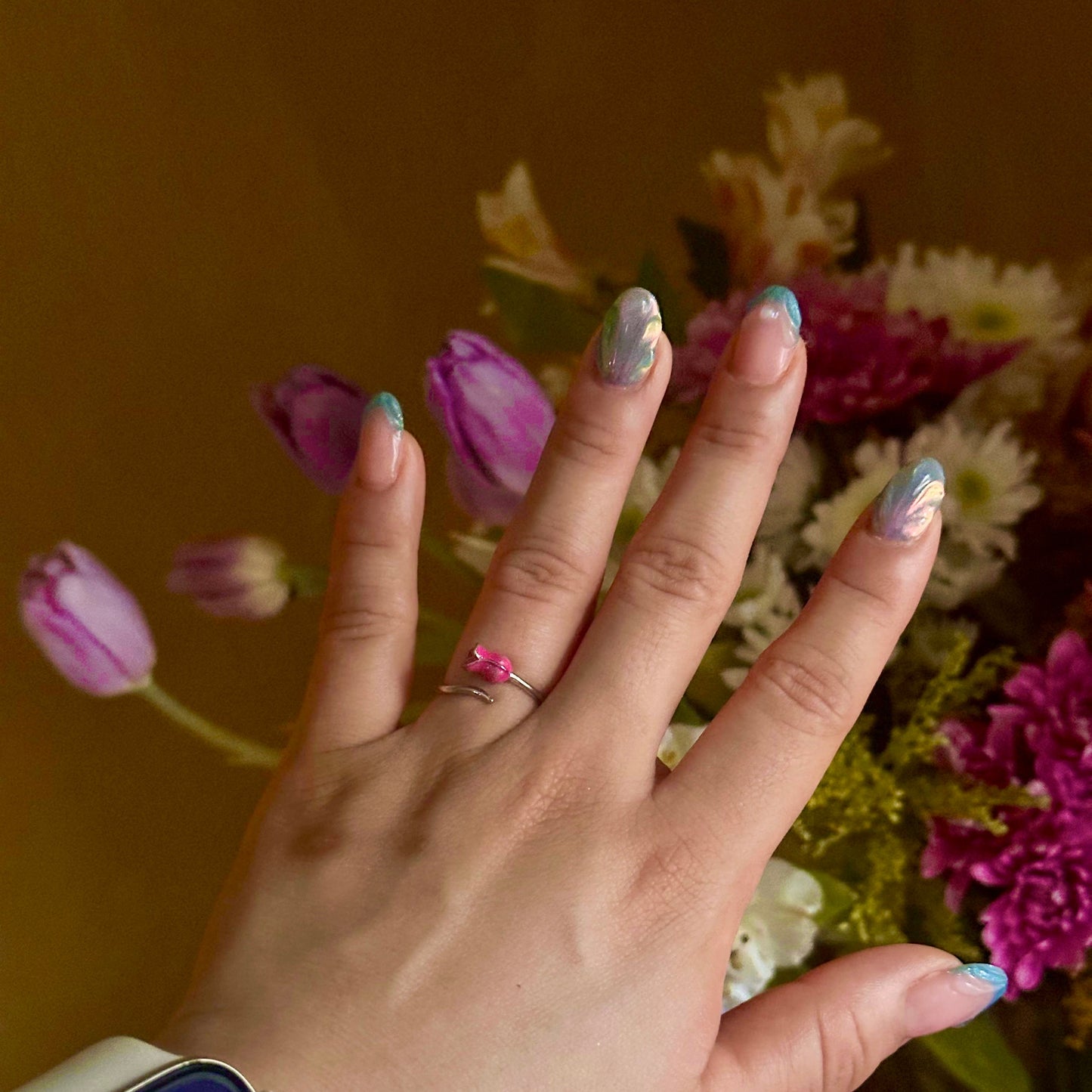 Tulipan Anillo de promesa 925