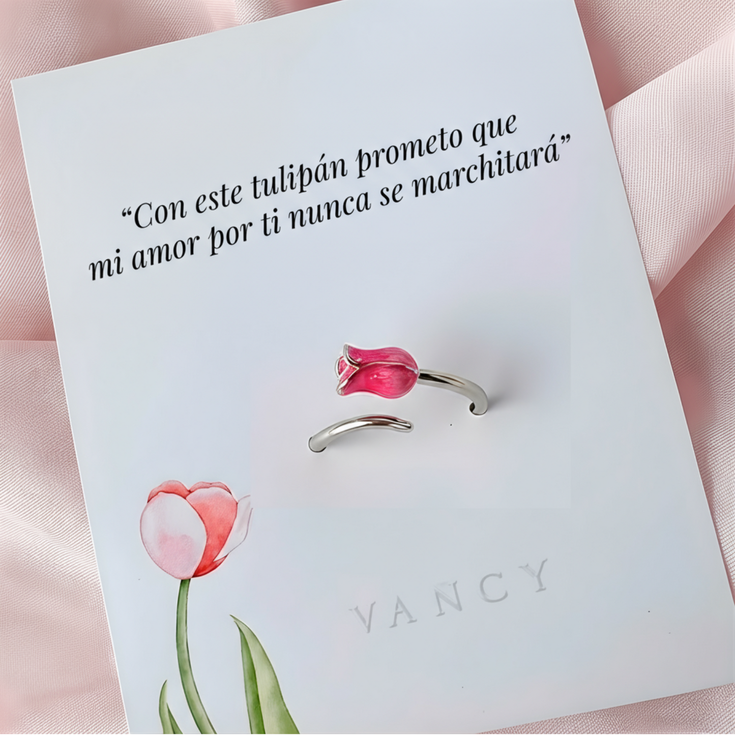 Tulipan Anillo de promesa 925