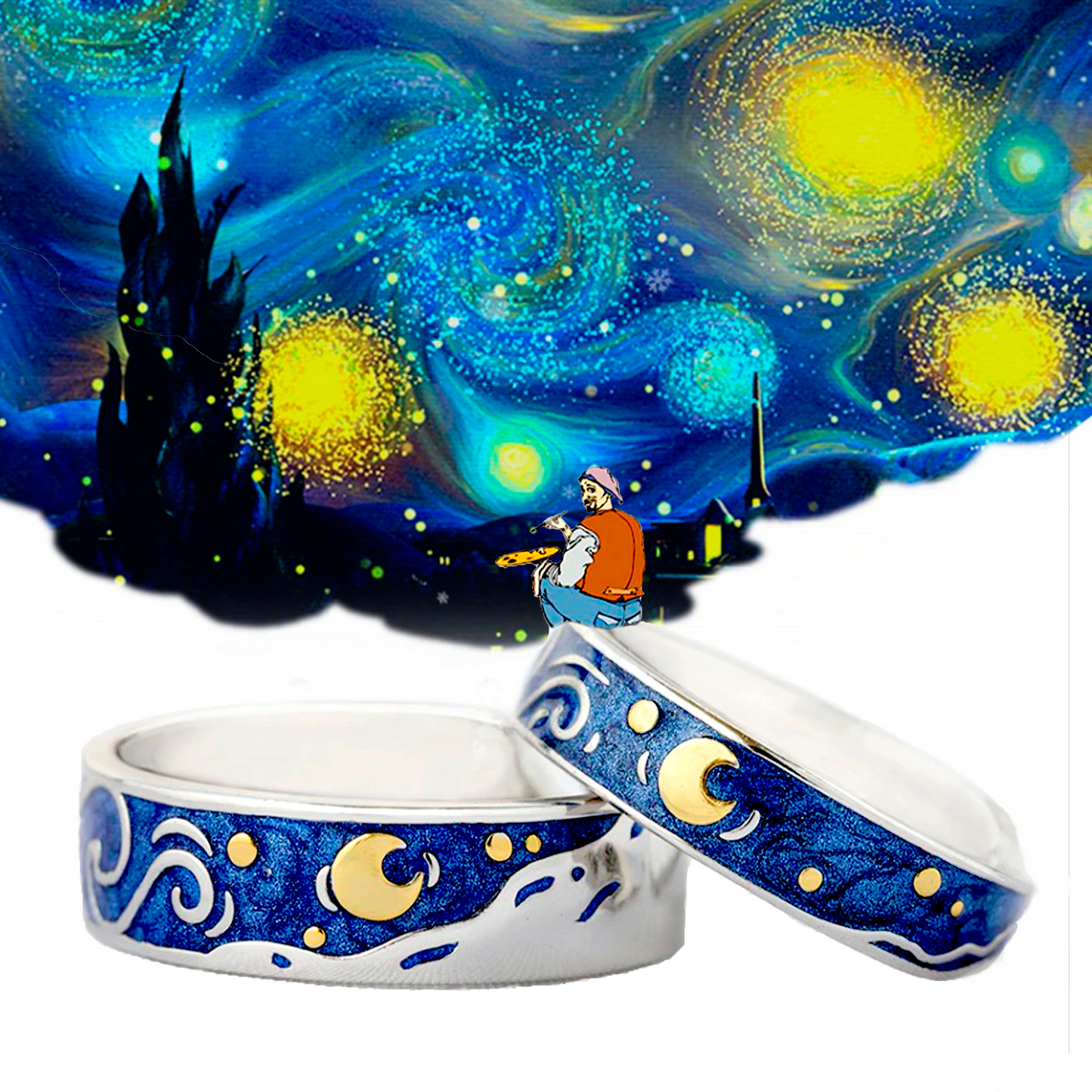 Anillos en pareja "Van Gogh Date"